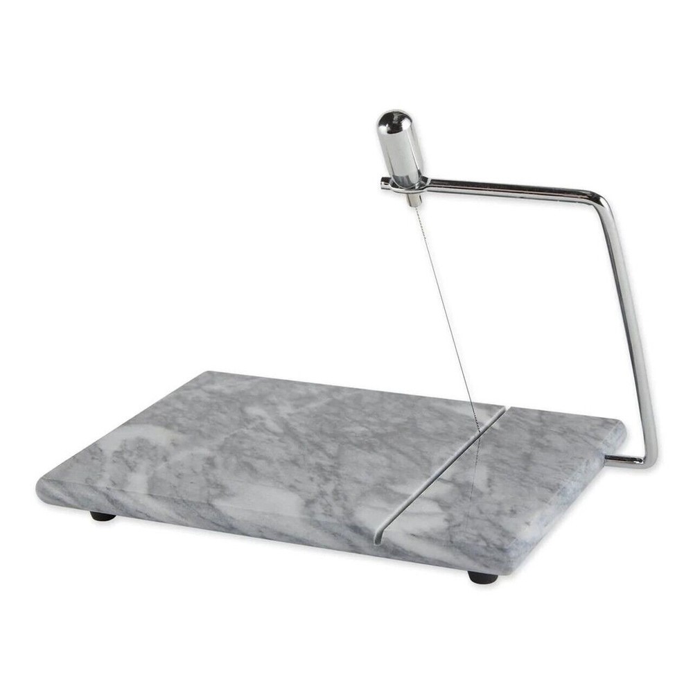 RSVP Natural Grey Marble Cheese Slicer Board 8”x5” Stainless Steel Wire Cutter - Picture 2 of 8